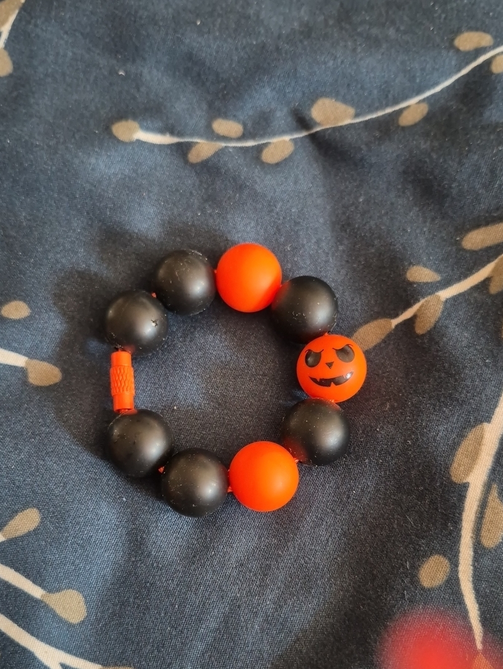 Halloween Pumpkin Bead Cup Charm - Orange & Black